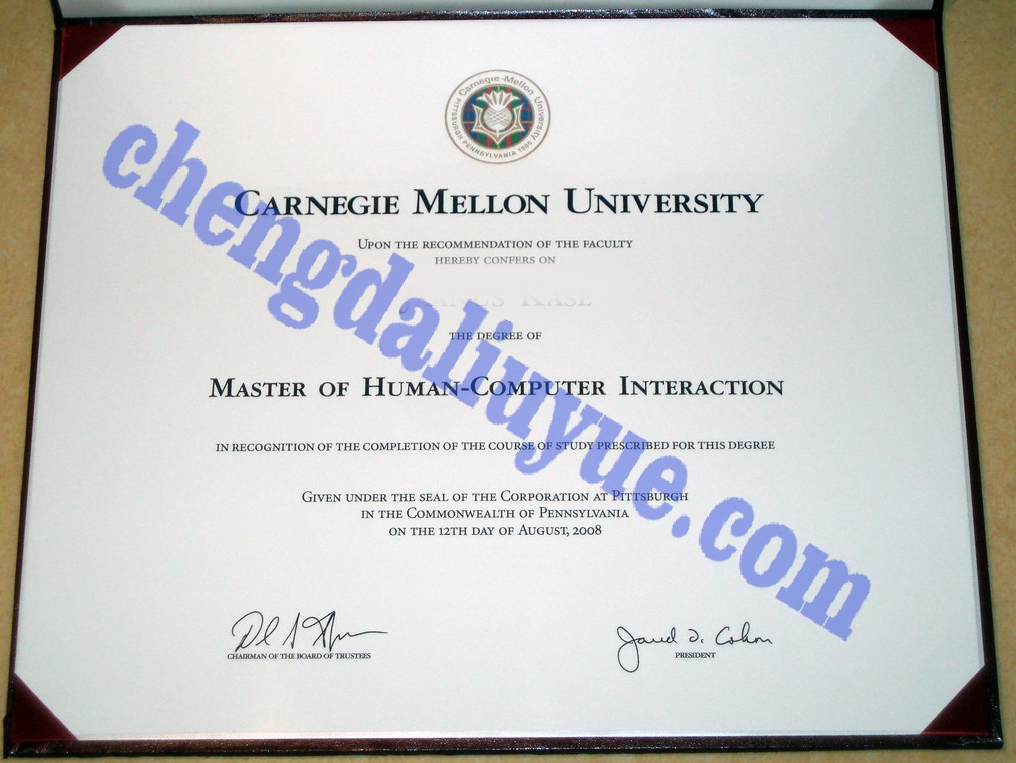 卡耐基梅隆大学毕业证(美国大学毕业证的模板图片)