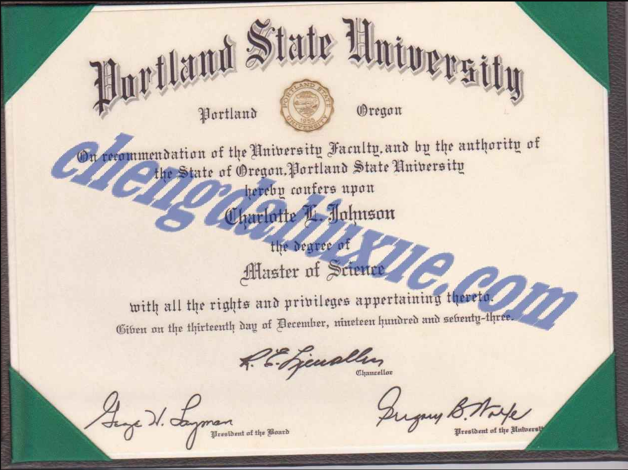 波特兰州立大学毕业证图片(美国大学文凭图片)