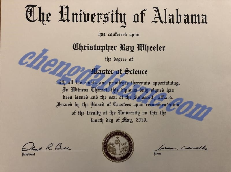 阿拉巴马大学毕业证样本(美国的大学毕业证图片)