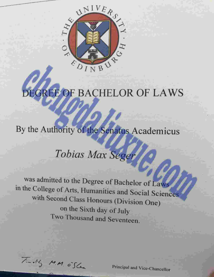 英国爱丁堡大学毕业证图片（Customized graduation certificate for the University of Edinburgh ）
